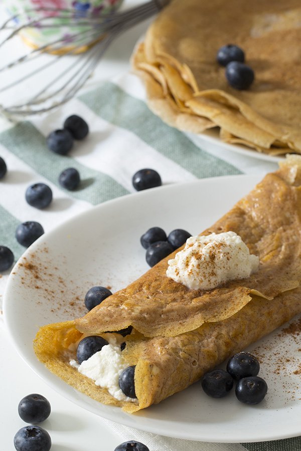 Low Carb Keto Blueberry Cream Crepes
