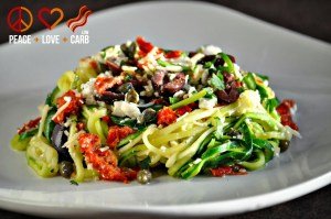 Low-Carb Keto Mediterranean Pasta with Zucchini Noodles