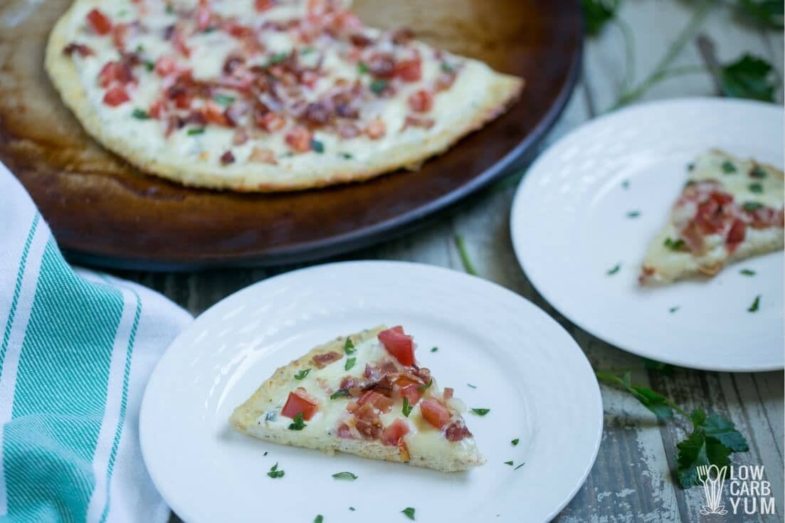 Low Carb Keto Bacon Ranch Chicken Crust Pizza