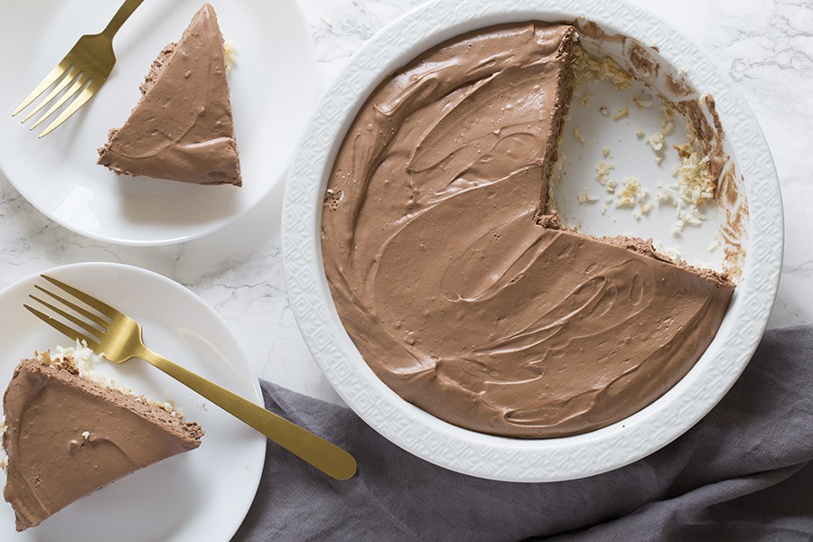 Keto Creamy Coconut Chocolate Pie