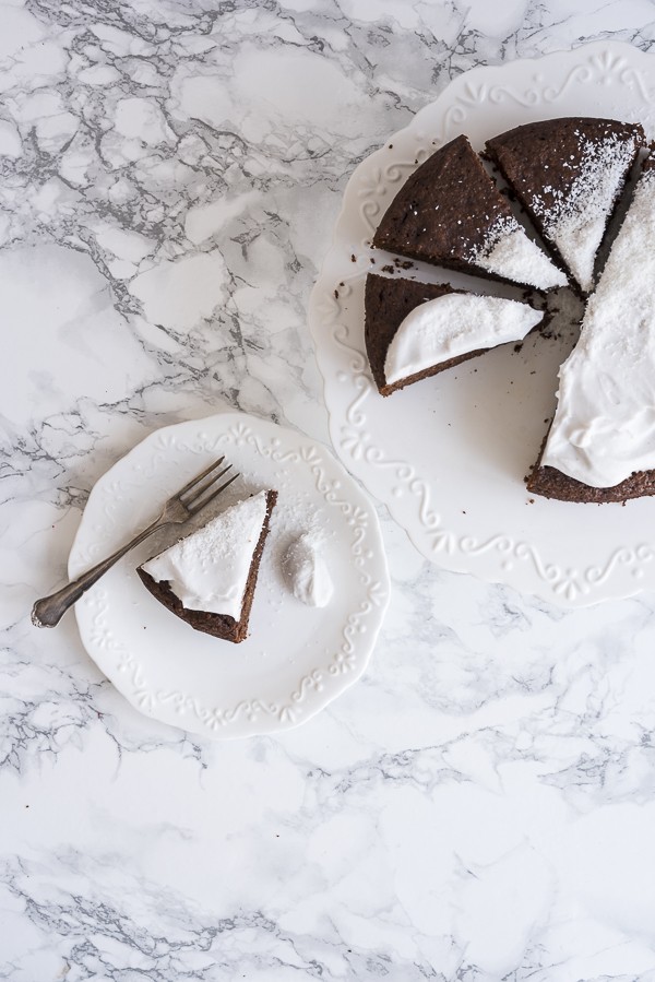 Keto Coconut Chocolate Cake with Coconut Frosting