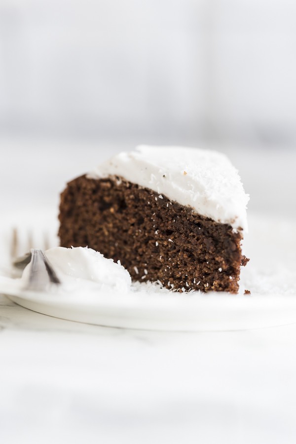 Keto Coconut Chocolate Cake with Coconut Frosting
