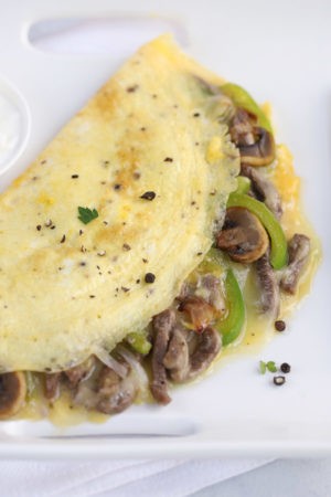 Keto Hearty Cheesesteak Omelet