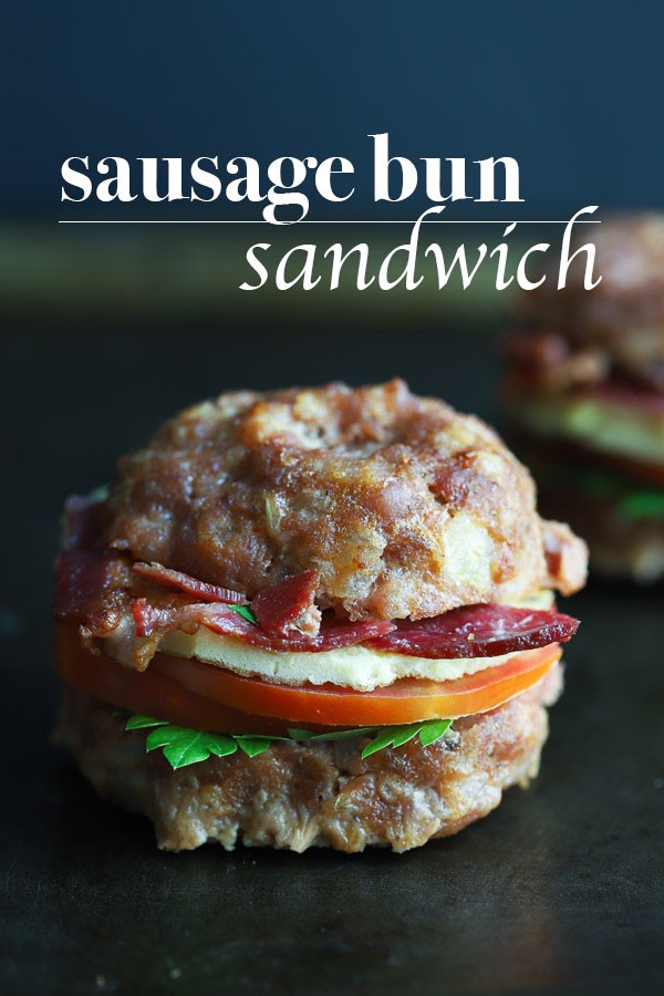 Keto Sausage Bun Breakfast Sandwich