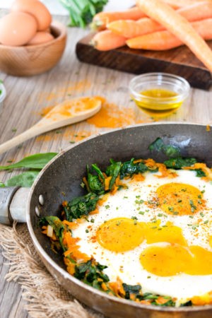 Keto Curried Vegetable Skillet with Fried Egg