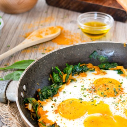 Keto Curried Vegetable Skillet with Fried Egg