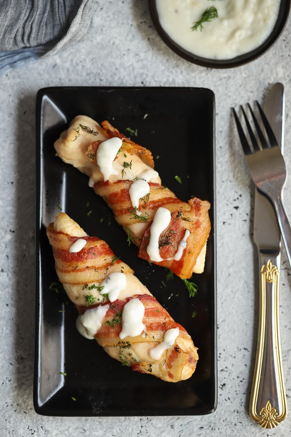 Low Carb Bacon-Wrapped Tarragon Chicken