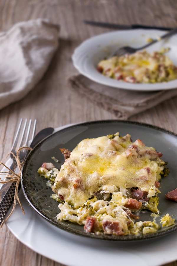 Low Carb Cheesy Ham and Broccoli Casserole