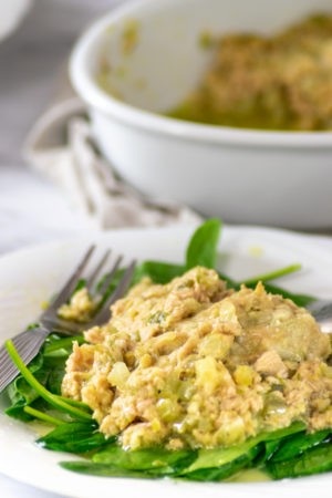 Keto Cheesy Tuna Casserole with Spinach