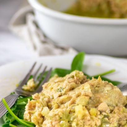 Keto Cheesy Tuna Casserole with Spinach