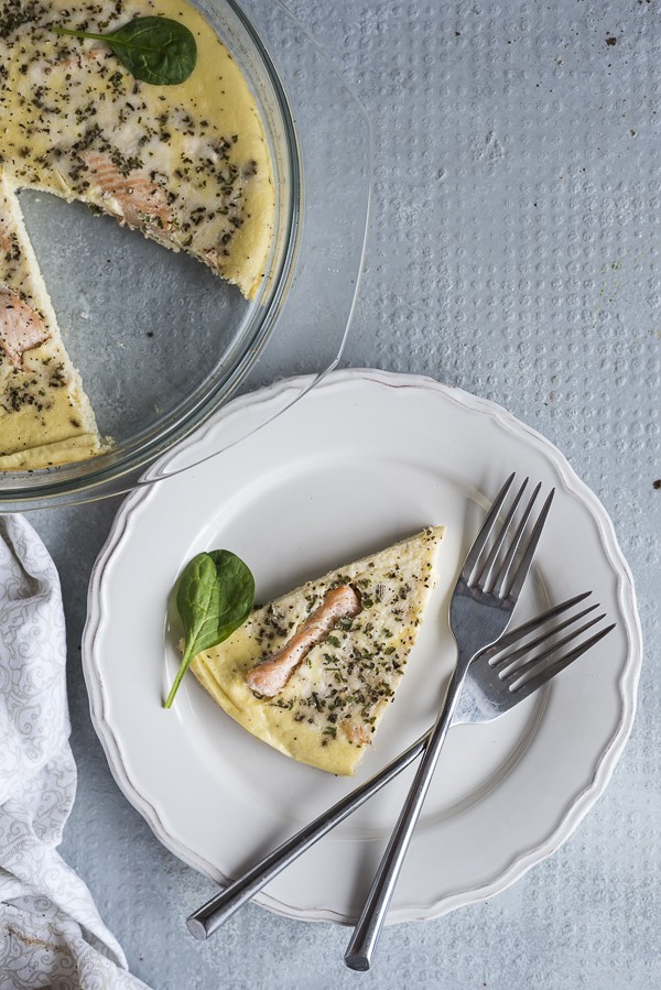 Low Carb Easy Crustless Salmon Quiche