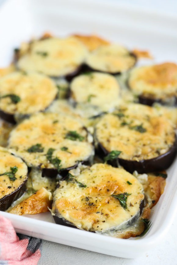 Keto Baked Eggplant Parmesan Slices Recipe | So Nourished