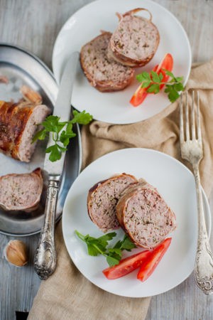 Keto Bacon-Wrapped Meatloaf