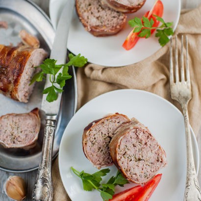 Keto Bacon-Wrapped Meatloaf