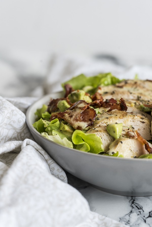 Low Carb Chopped Salad with Buttermilk Ranch