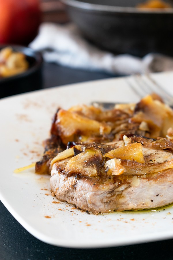 Keto Grilled Pork Medallions with Fried Apples