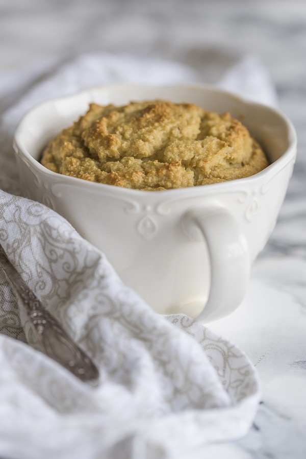 Low Carb Vanilla Coconut Mug Cake