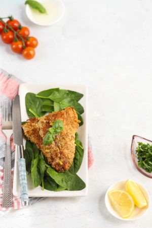 Keto Lemon Herb-Crusted Fish