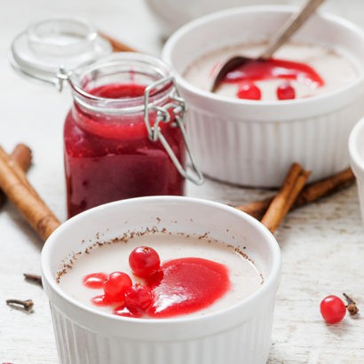 Keto Spiced Cranberry Vanilla Panna Cotta