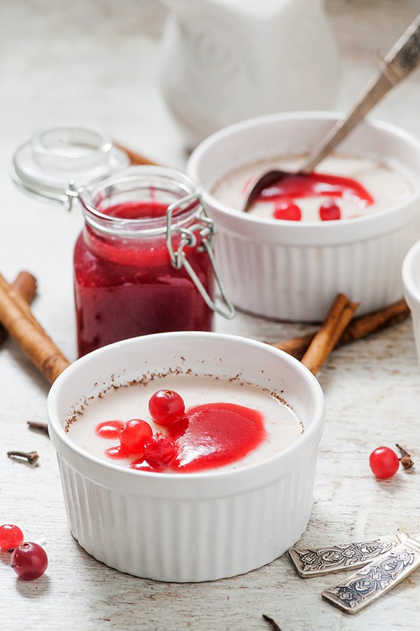 Keto Spiced Cranberry Vanilla Panna Cotta