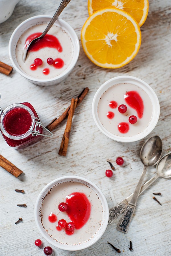 Low Carb Spiced Cranberry Vanilla Panna Cotta