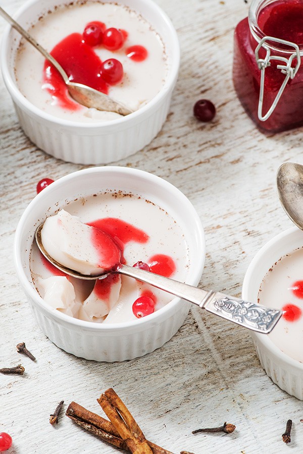 Keto Spiced Cranberry Vanilla Panna Cotta