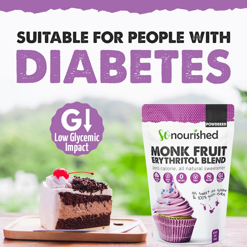Powdered Monk Fruit Erythritol Sweetener So Nourished