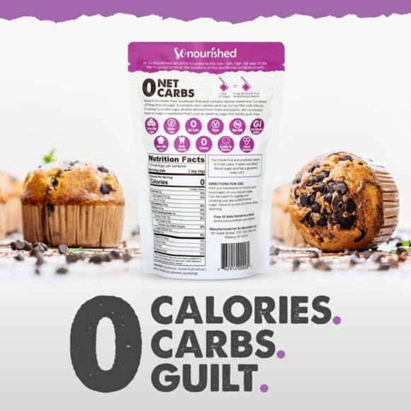 Powdered Monk Fruit Erythritol Sweetener So Nourished