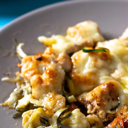 Creamy Keto Chicken Spaghetti Bake