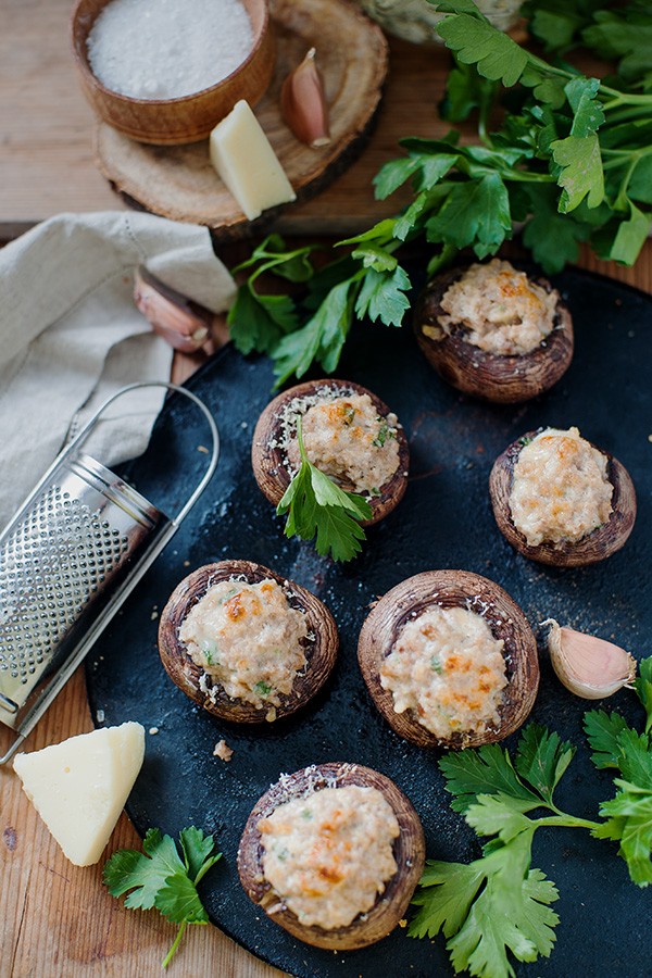 Keto Sausage Stuffed Mushrooms