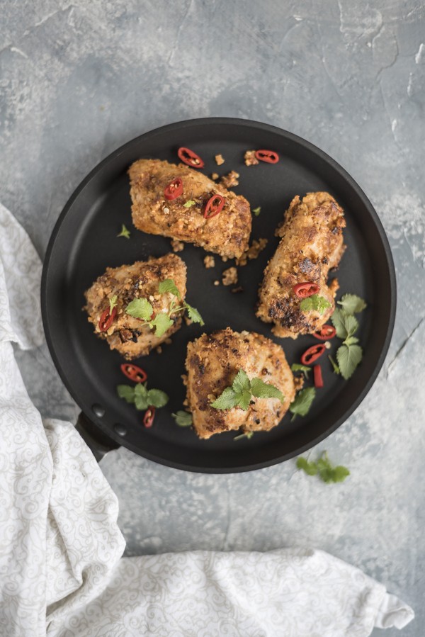 Keto Spicy "Fried Chicken" Thighs