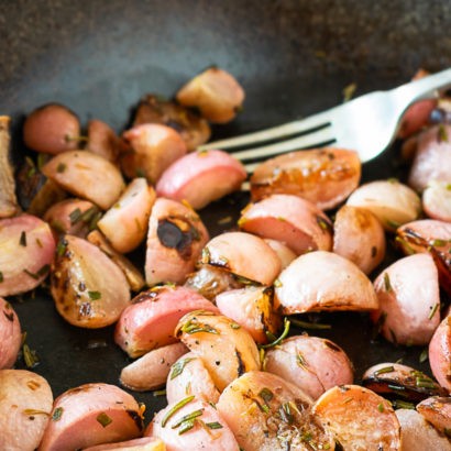 Keto Rosemary & Thyme Roasted Radishes