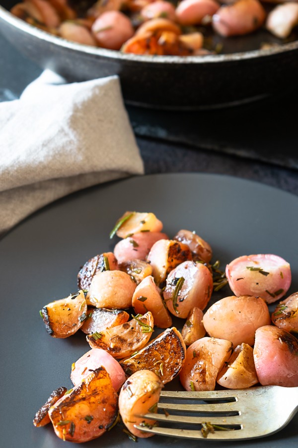 Low Carb Rosemary & Thyme Roasted Radishes
