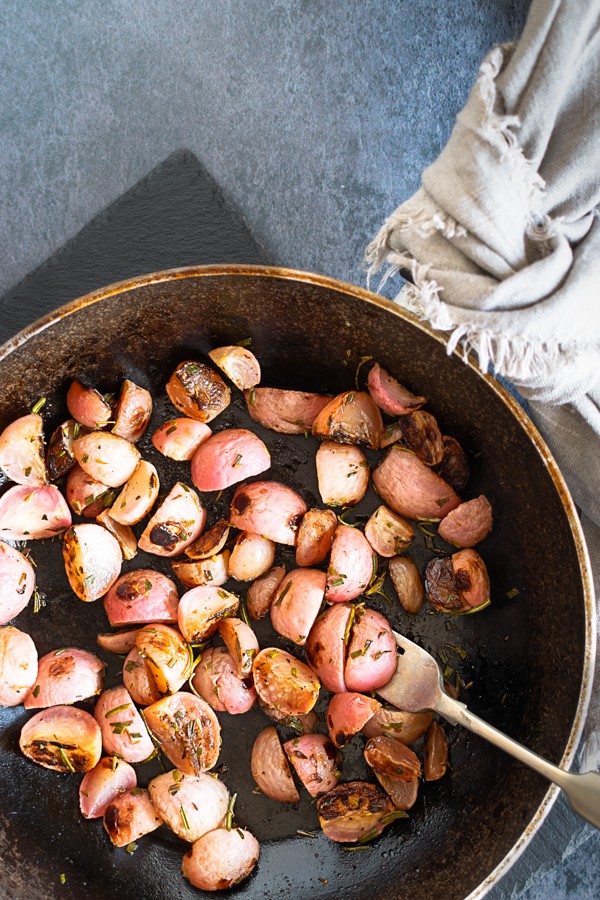 Keto Rosemary & Thyme Roasted Radishes