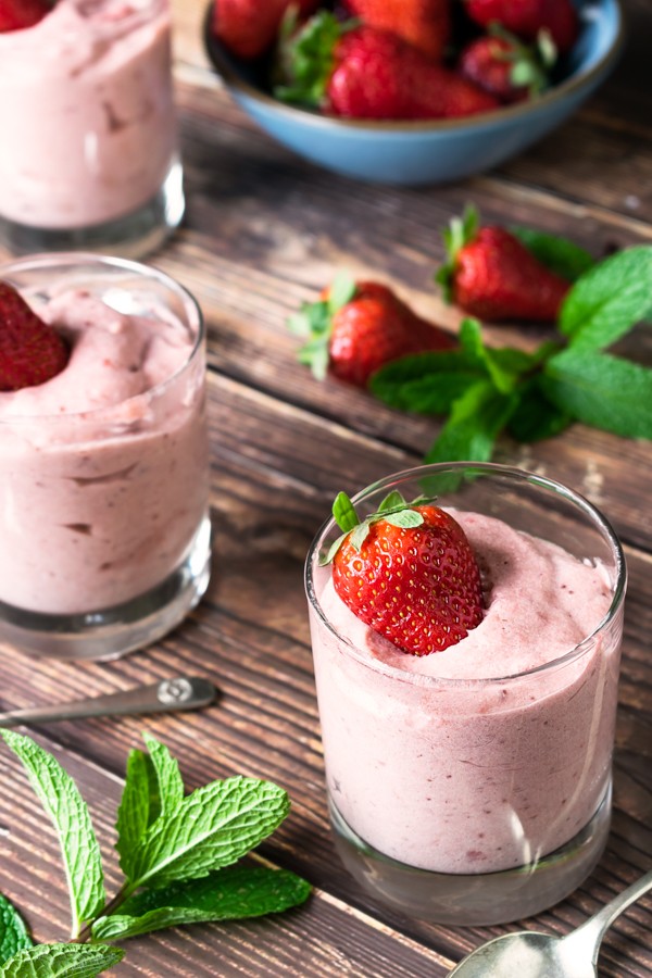 Low Carb Strawberry Rhubarb Mousse