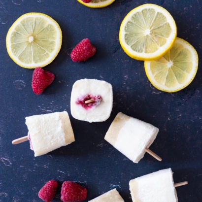 Keto Mini Lemon Raspberry Cheesecake Popsicles