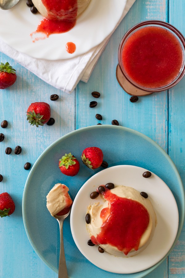 Keto Strawberry Mocha Panna Cotta