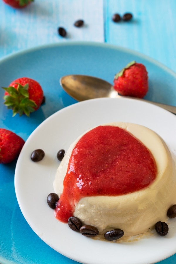 Low Carb Strawberry Mocha Panna Cotta