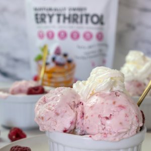 Keto Raspberry Homemade Ice Cream