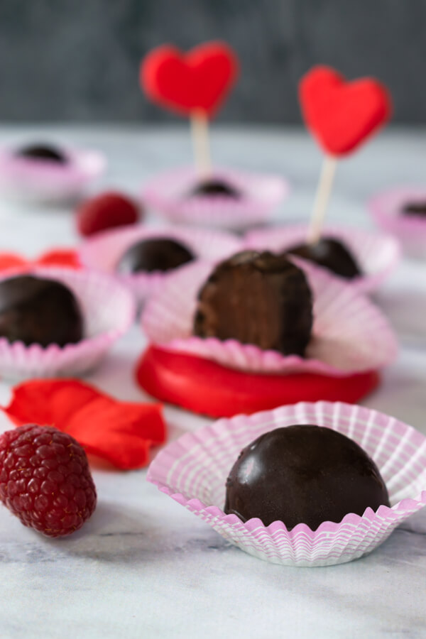 Low Carb Raspberry Chocolate Truffles