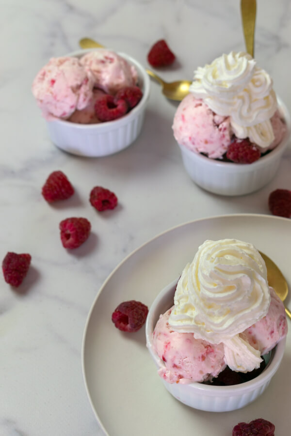 Low Carb Raspberry Homemade Keto Ice Cream