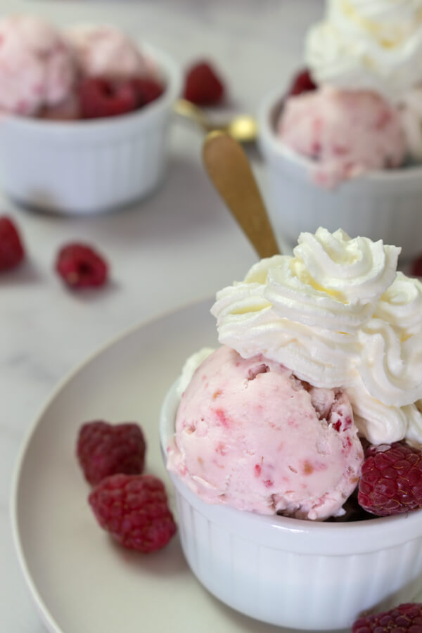 Raspberry Homemade Keto Ice Cream